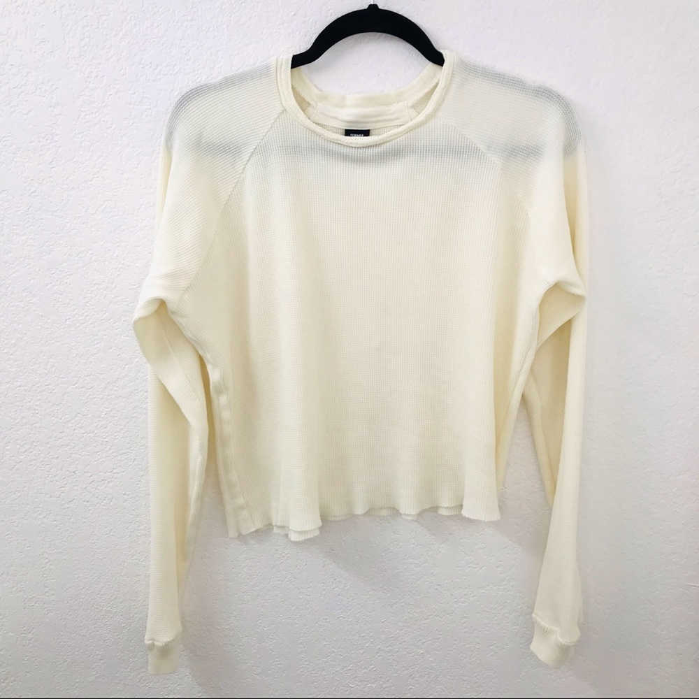 Formal Highland Cream Waffle Knit Long Sleeve Top